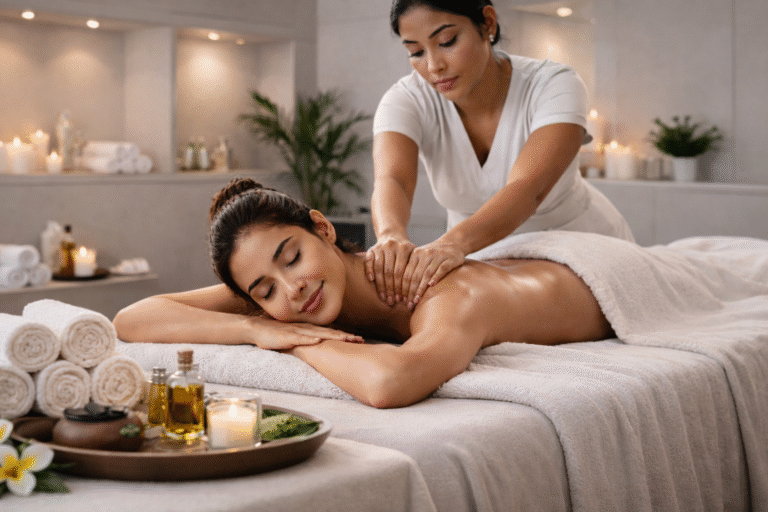 Professional massage therapy at a clean and hygienic spa in Delhi